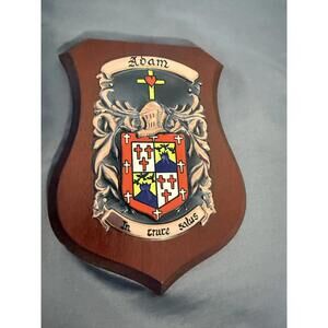Adam Family Crest Wooden Wall Plaque